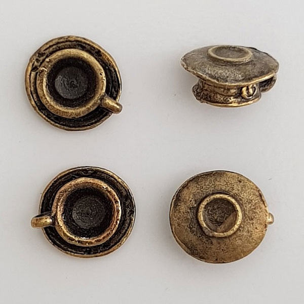 Breloque Tasse et Soucoupe N&deg;01 cuisine Vieil Or