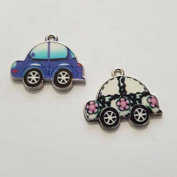 Breloque Voiture N&deg;07 Argent x 2 pi&egrave;ces