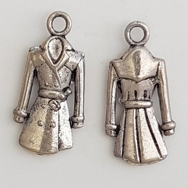 Breloque V&ecirc;tement Manteau N&deg;02 de Pluie Argent.