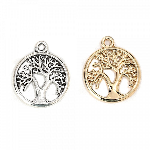 Breloque arbre de vie dor&eacute; N&deg;01