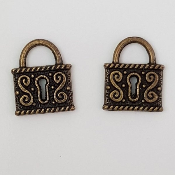 Breloque cadenas serrure N&deg;01 Bronze