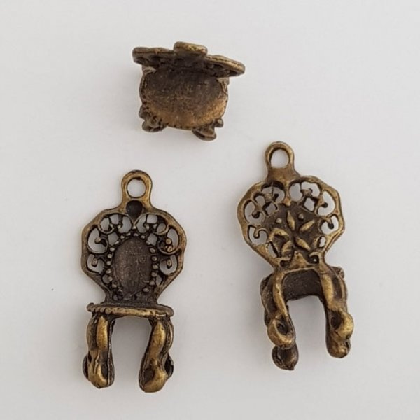 Breloque chaise tr&ocirc;ne N&deg;02 Bronze