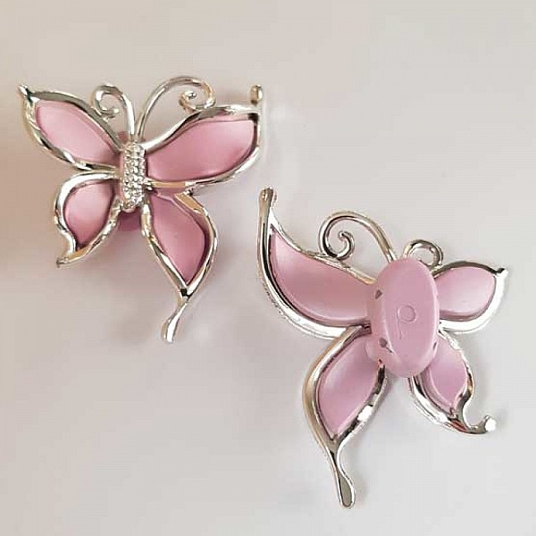 Breloque papillon N&deg;18 Rose