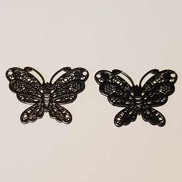 Breloque papillon N&deg;20 Noir 15 x 20 mm