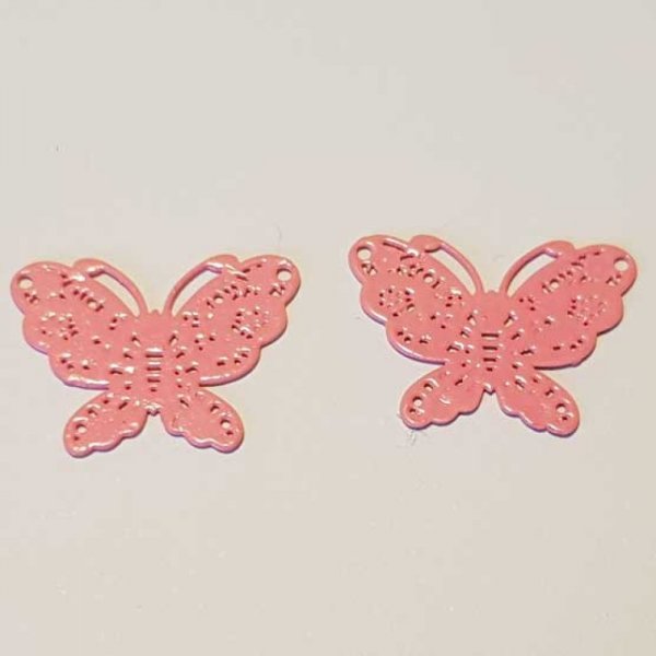 Breloque papillon N&deg;21 Rose 15 x 20 mm