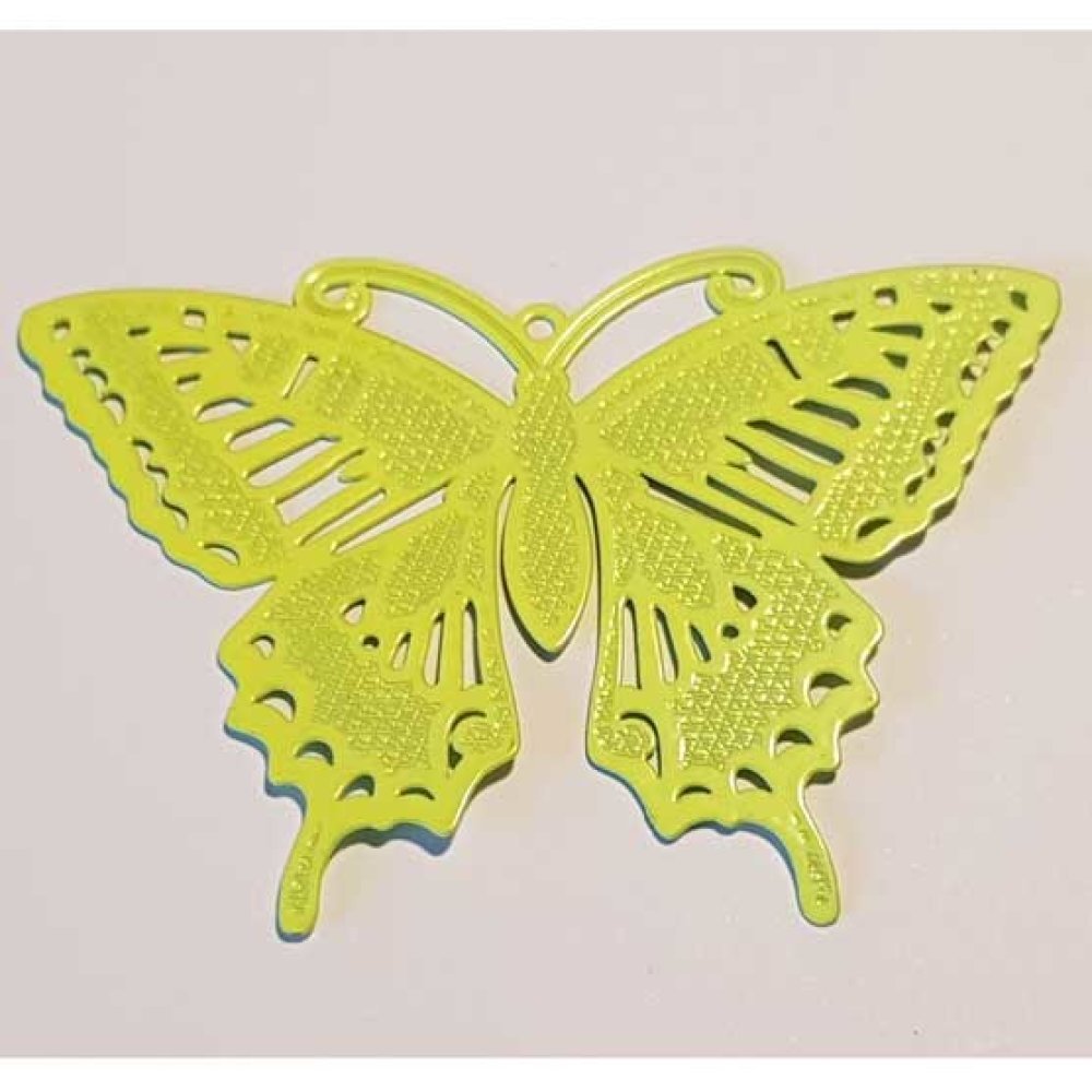 Breloque papillon N°23 Jaune 71 x 50 mm