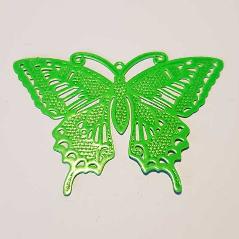 Breloque papillon N°23 Vert 71 x 50 mm