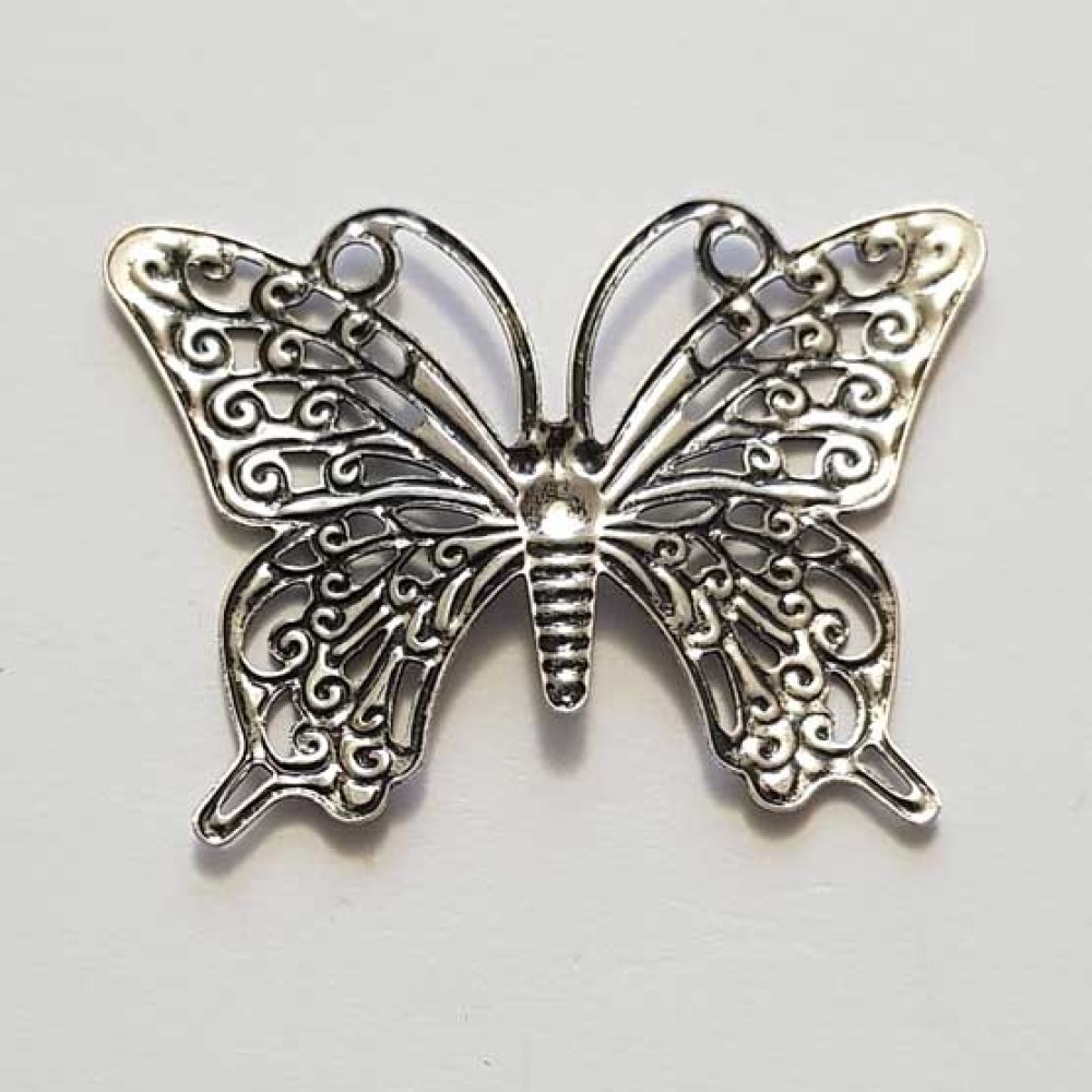 Breloque papillon N°27 Argent 35 x 25 mm