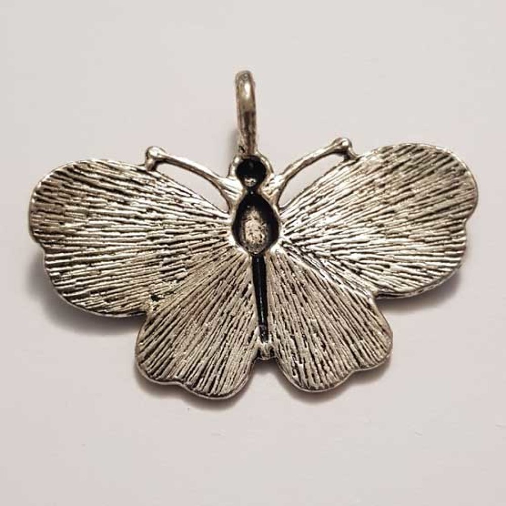 Breloque papillon N°33 Argent 32 x 42 mm