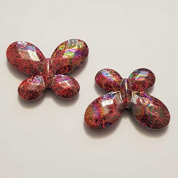 Breloque papillon N&deg;36 Rouge 34 x 44 mm