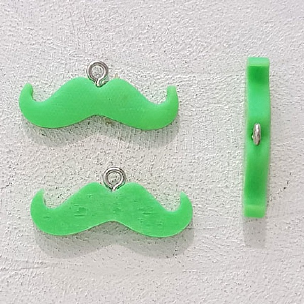 Breloque pendentif Moustache N&deg;02 Vert