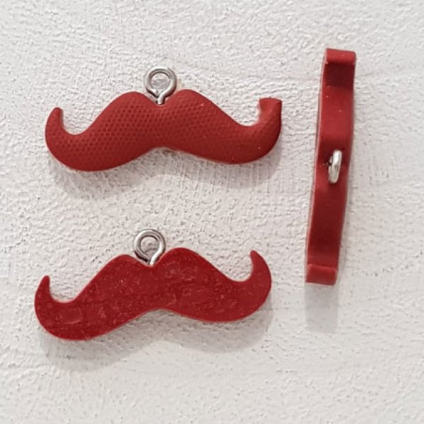 Breloque pendentif Moustache N&deg;03 Marron fonc&eacute;
