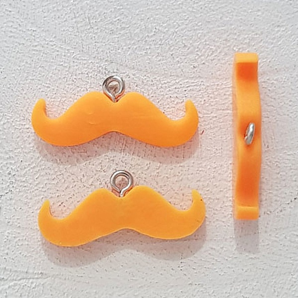 Breloque pendentif Moustache N&deg;04 Orange