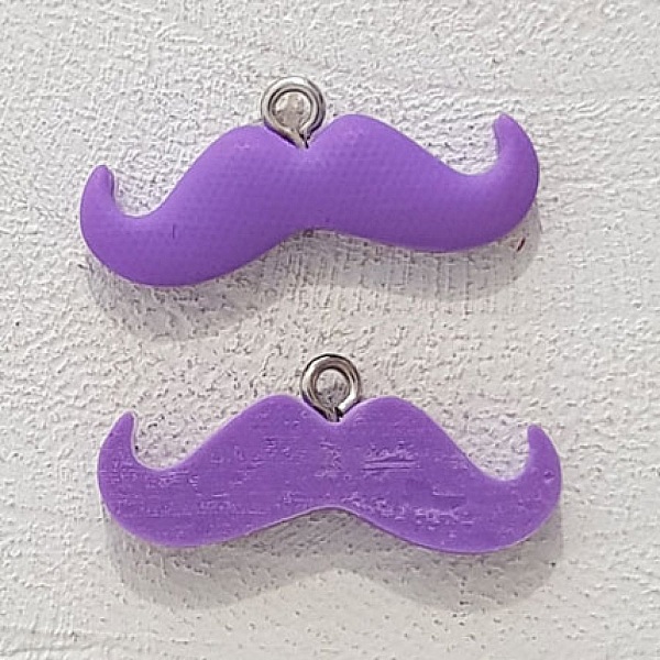 Breloque pendentif Moustache N&deg;07 Violet