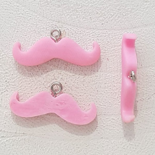 Breloque pendentif Moustache N&deg;11 Rose