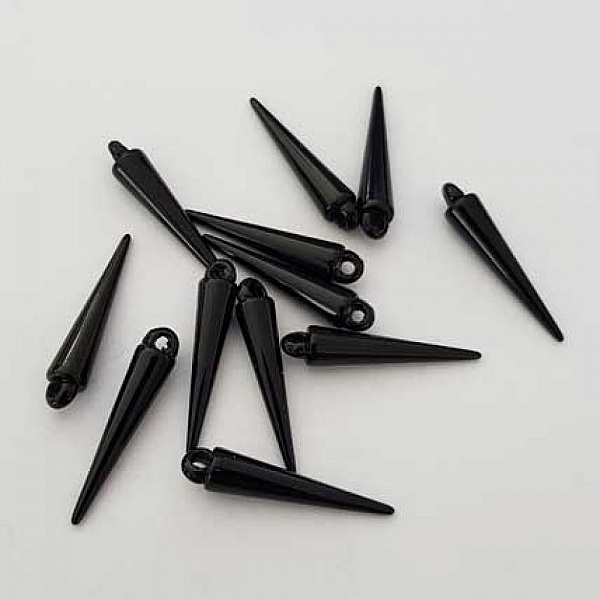 Breloque pic c&ocirc;ne clou noir 34 mm 01