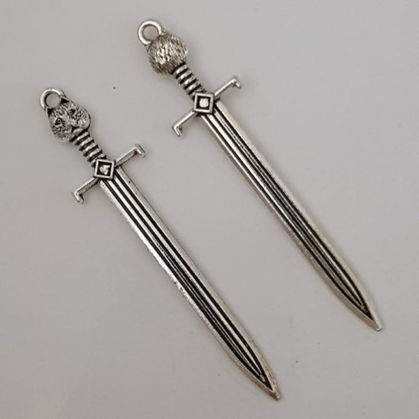 Breloque &Eacute;p&eacute;e Hache de Guerre N&deg;02 Argent