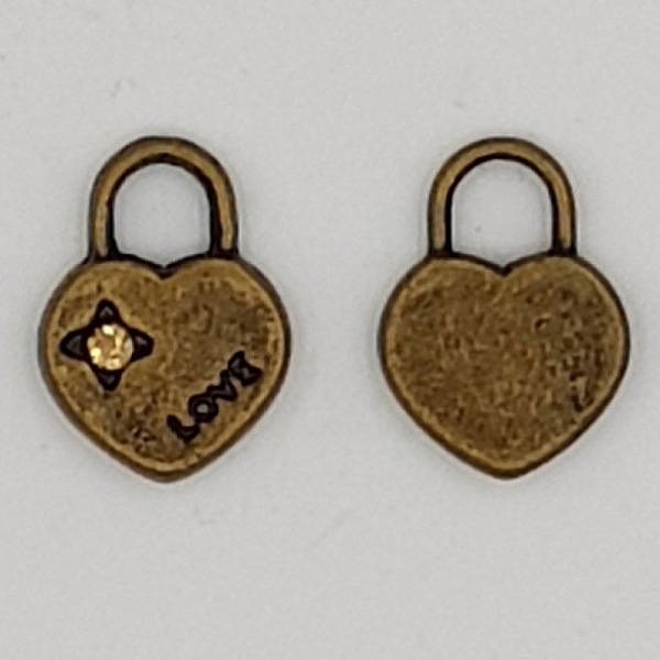 Breloques C&oelig;ur N&deg;14 B et Strass