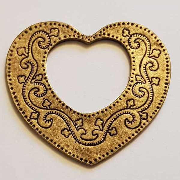 Breloques C&oelig;ur N&deg;49 Bronze Vieil Or