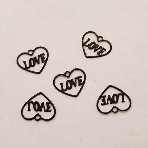 Breloques C&oelig;ur N&deg;87 C&oelig;ur Noir Love