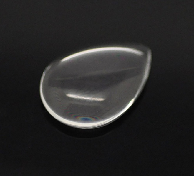 Cabochon Goutte 13 x 18 mm en verre loupe transparent N&deg;24
