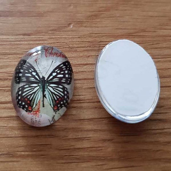 Cabochon Ovale 13 x 18 mm Papillon N&deg;03
