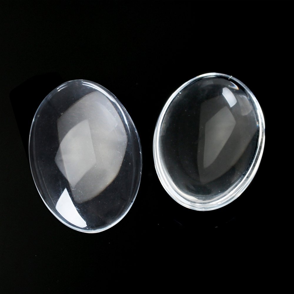 Cabochon Ovale 15 x 20 mm en verre loupe transparent N°18 par 2 pièce