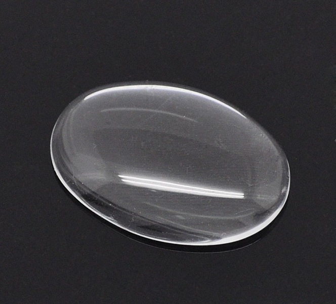 Cabochon Ovale 18 x 25 mm en verre loupe transparent N&deg;19
