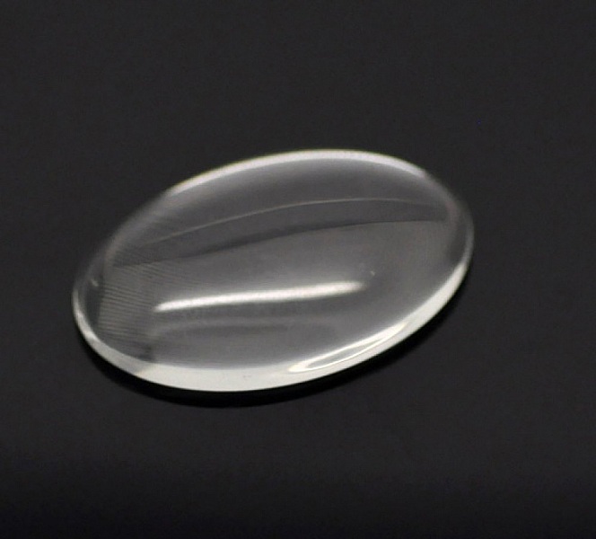 Cabochon Ovale 25 x 35 mm en verre loupe transparent N&deg;20