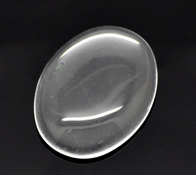 Cabochon Ovale 30 x 40 mm en verre loupe transparent N&deg;21
