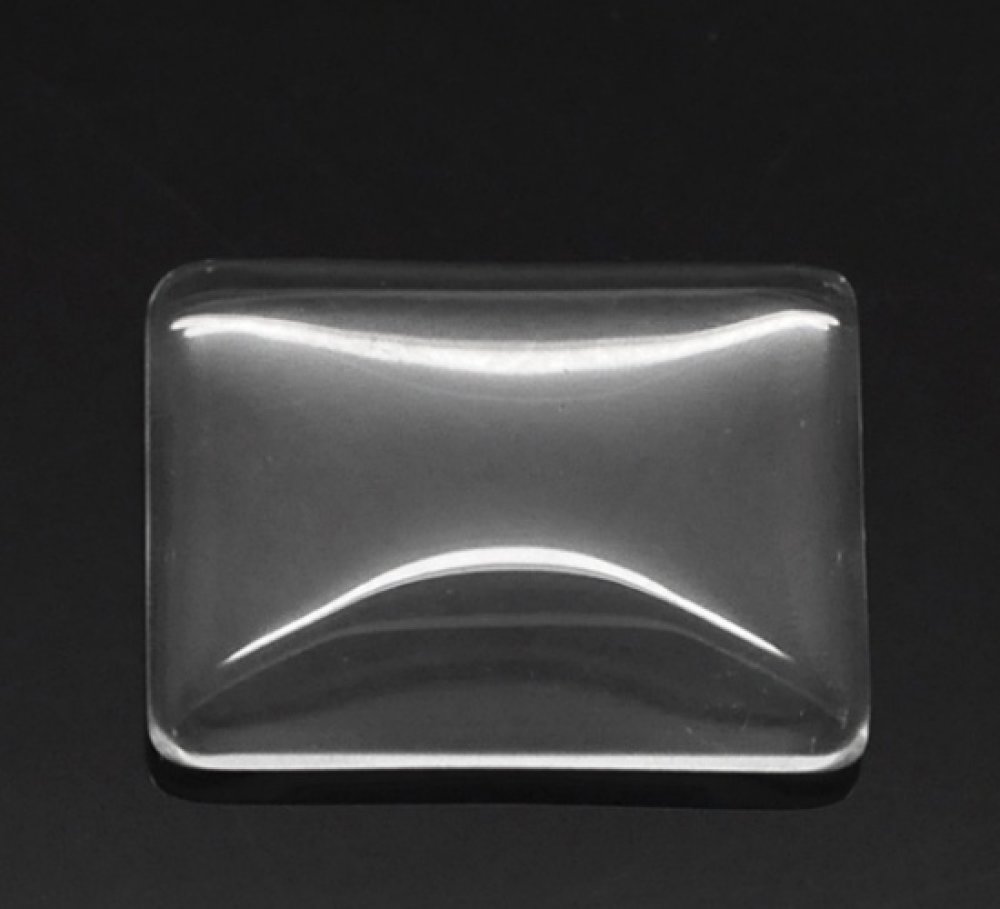 Cabochon Rectangle 18 x 25 mm en verre loupe transparent N°29