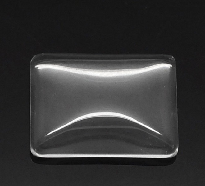 Cabochon Rectangle 18 x 25 mm en verre loupe transparent N&deg;29