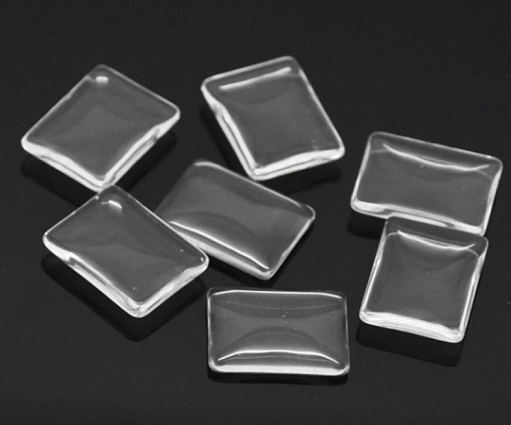 Cabochon Rectangle 18 x 25 mm en verre loupe transparent N&deg;29