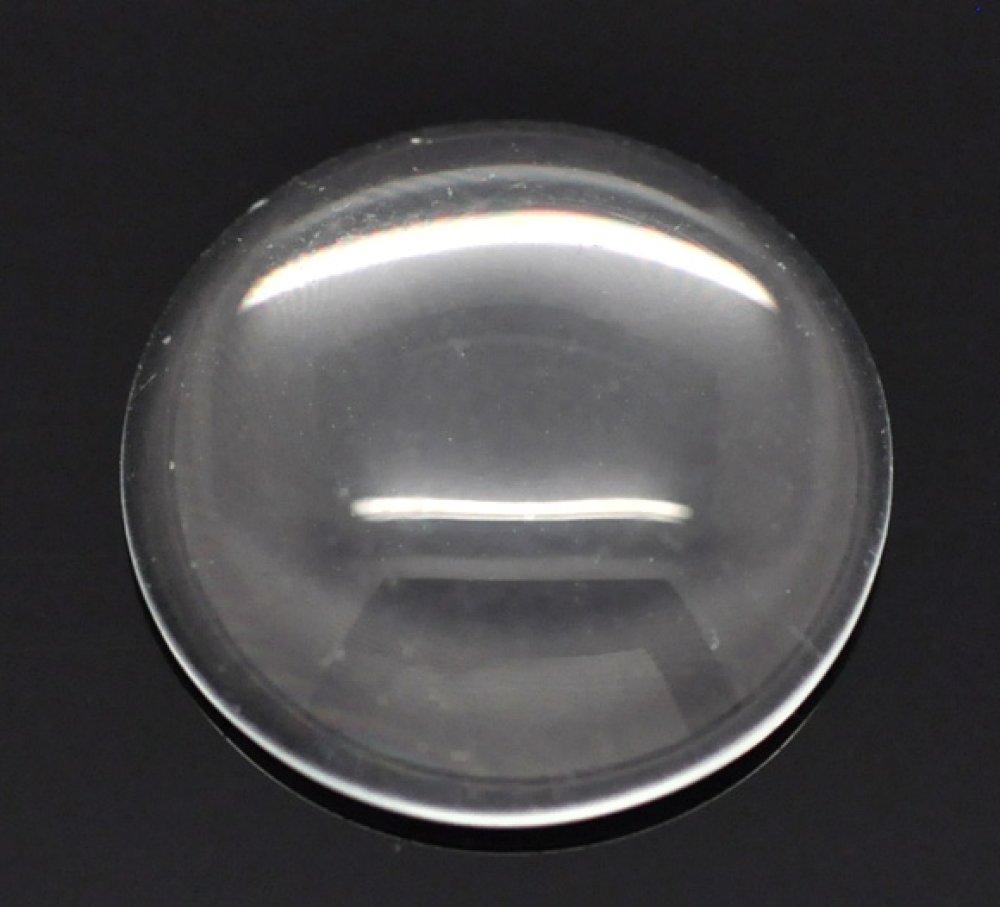 Cabochon Rond 16 mm en verre loupe transparent N°06