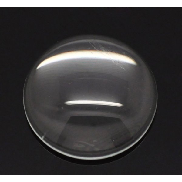Cabochon Rond 18 mm en verre loupe transparent N&deg;07