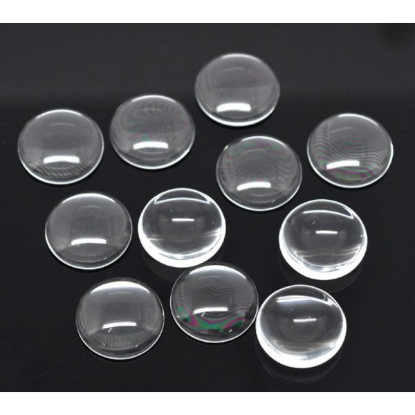 Cabochon Rond 20 mm en verre loupe transparent N&deg;08