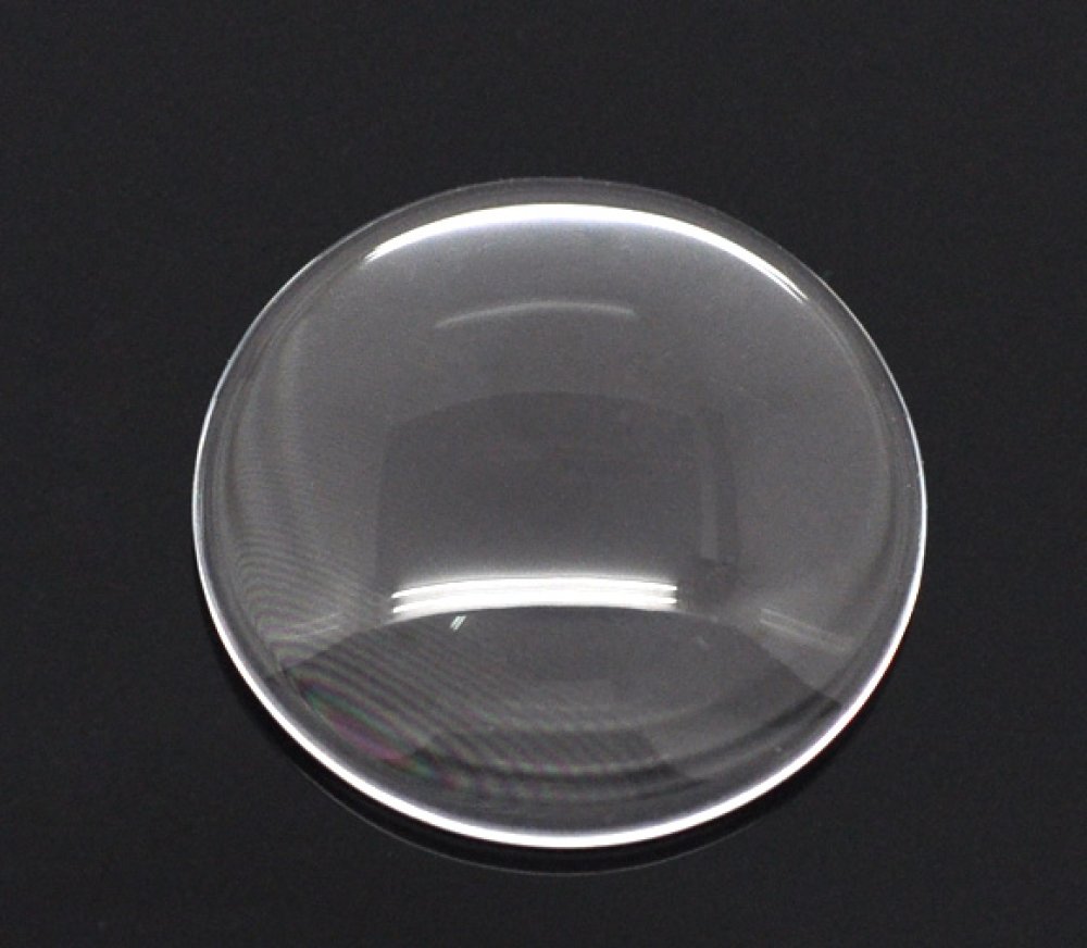Cabochon Rond 20 mm en verre loupe transparent N°08