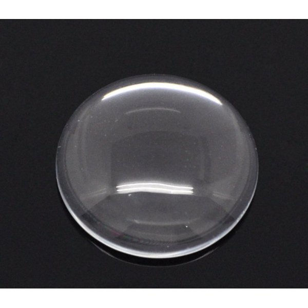 Cabochon Rond 25 mm en verre loupe transparent N&deg;11 standard