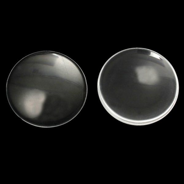 Cabochon Rond 38 mm en verre transparent