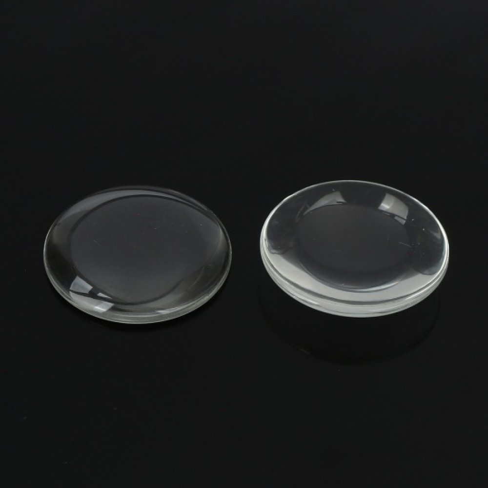 Cabochon Rond 58 mm en verre transparent