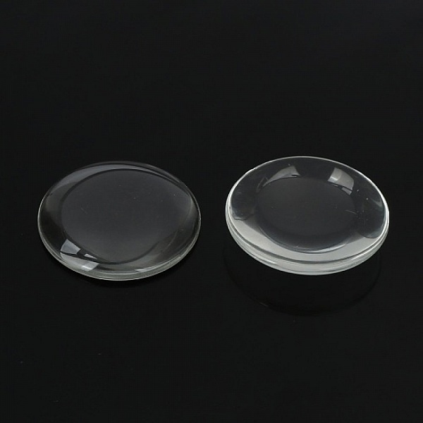 Cabochon Rond 58 mm en verre transparent