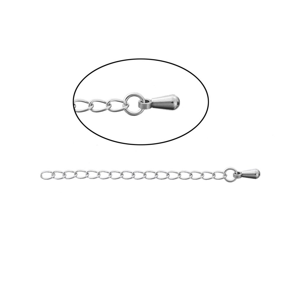 Chaîne d'Extension Pour Collier Bracelet en Acier Inoxydable 6 cm N°01