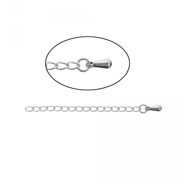 Cha&icirc;ne d'Extension Pour Collier Bracelet en Acier Inoxydable 6 cm N&deg;01