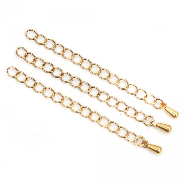 Cha&icirc;ne d'Extension Pour Collier Bracelet en Acier Inoxydable 6 cm N&deg;03 Dor&eacute;