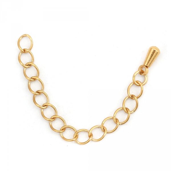 Cha&icirc;ne d'Extension Pour Collier Bracelet en Acier Inoxydable 6 cm N&deg;03 Dor&eacute;