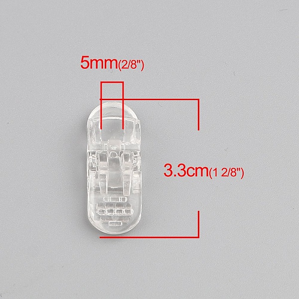 Clips Transparent masque 3.3cm x 1.3cm x 10 pi&egrave;ces