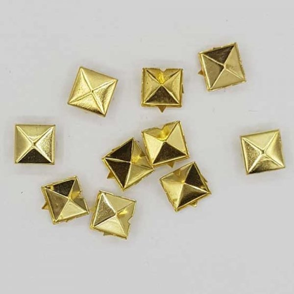 Clous rivet &agrave; griffes Carr&eacute; 10 mm Dor&eacute; 20 pi&egrave;ces