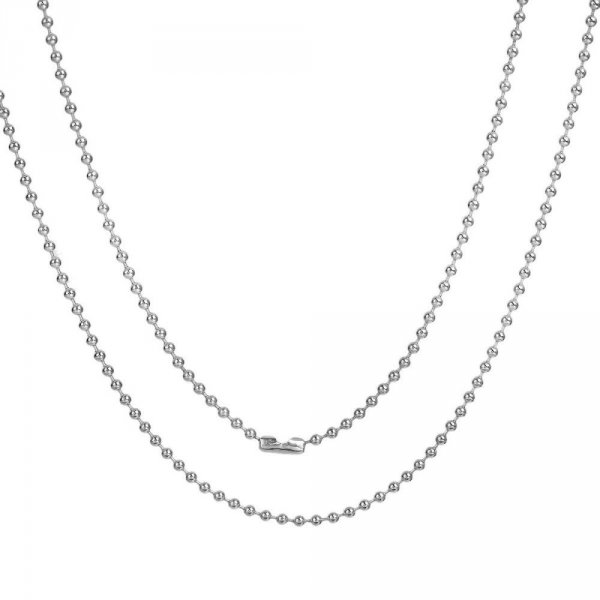Collier N&deg;01 cha&icirc;ne boule 304 acier inoxydable de 60 cm - 3mm