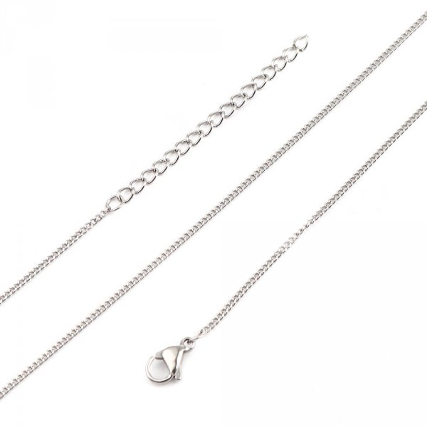 Collier N&deg;05-02 en acier inoxydable maille cheval de 45 cm