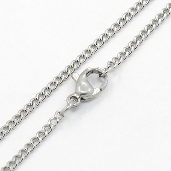 Collier N&deg;14 en acier inoxydable 50 cm Argent